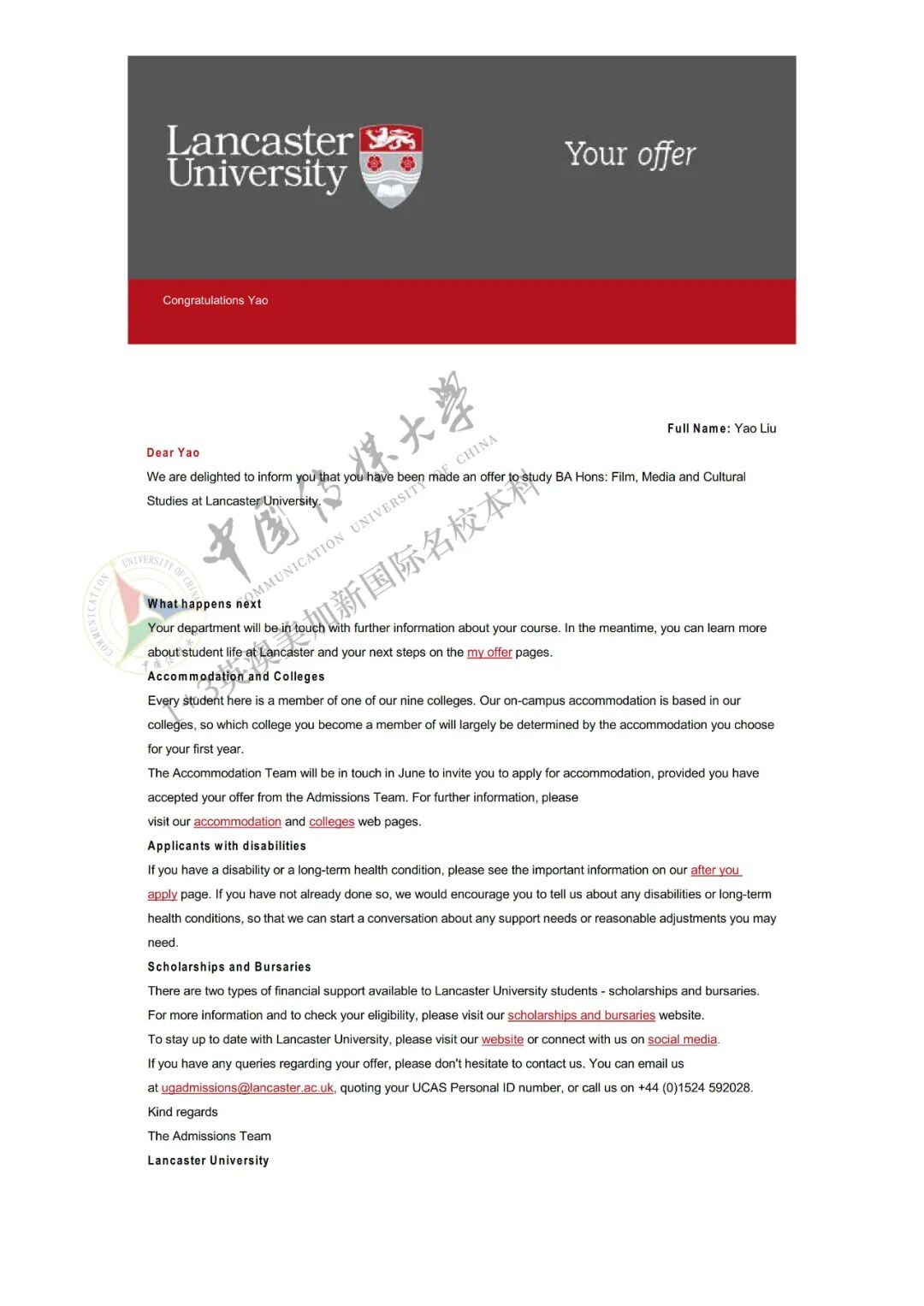 不低调了！584份闪耀录取！2025届中传1+3国际预科名校项目录取捷报