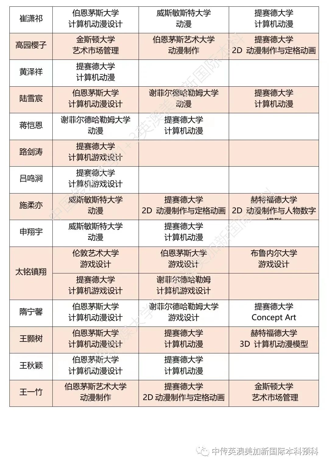 2020级 | 艺术与设计 | 动漫与数字媒体艺术 | 中传1+3国际本科（预科）录取捷报